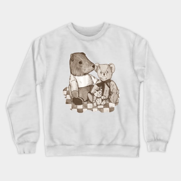 Still life picture of teddy bears Crewneck Sweatshirt by pollywolly